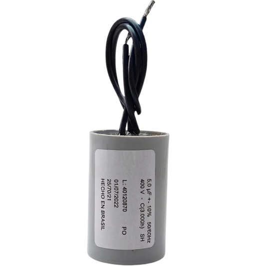 Capacitor De Partida 5uF 400V 24x46mm (2Fios)