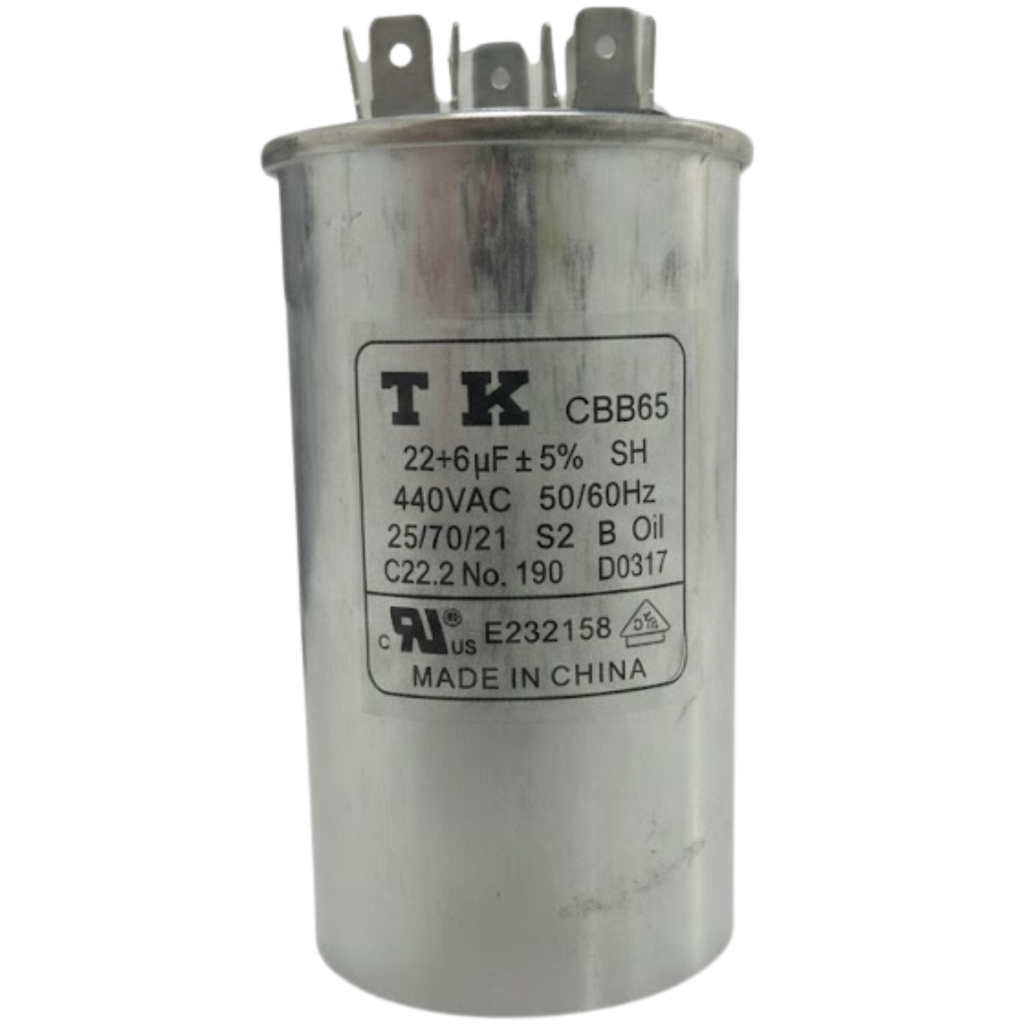 Capacitor De Partida 22uF+6uF 440V 50x90mm (Fast-on)