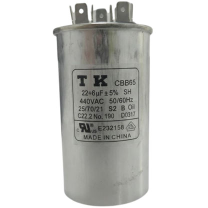 Capacitor De Partida 22uF+6uF 440V 50x90mm (Fast-on)