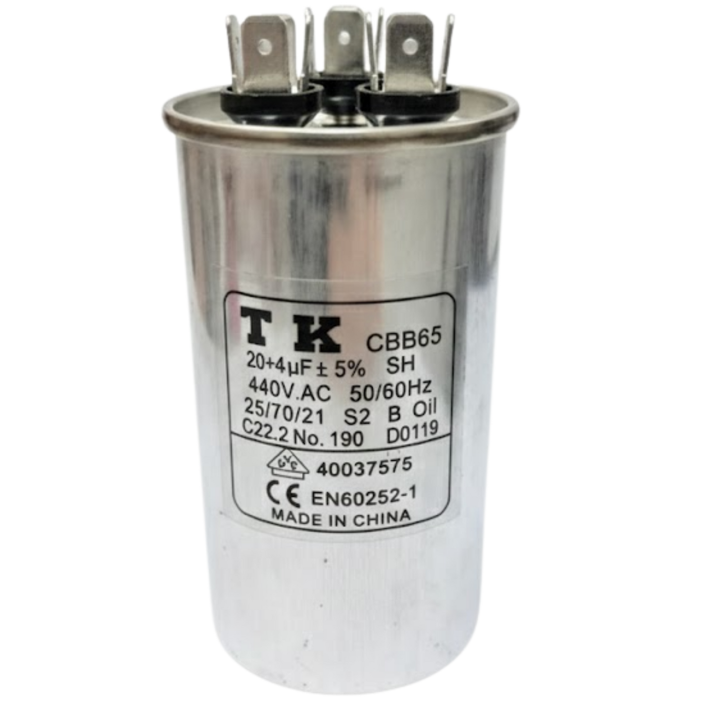 Capacitor De Partida 20uF+4uF 440V 50x90mm (Fast-on)