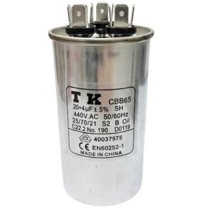 Capacitor De Partida 20uF+4uF 440V 50x90mm (Fast-on)