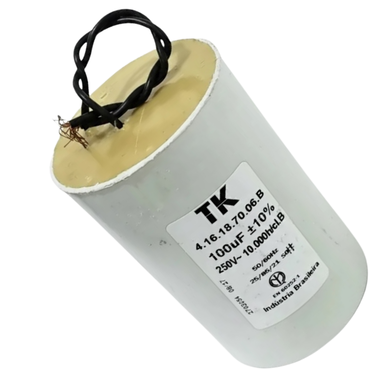 Capacitor De Partida 100uF 250V 60x120mm (2Fios)