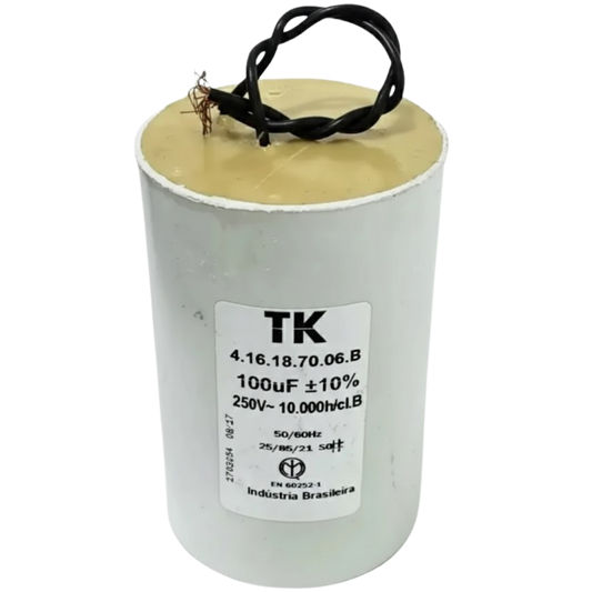 Capacitor De Partida 100uF 250V 60x120mm (2Fios)